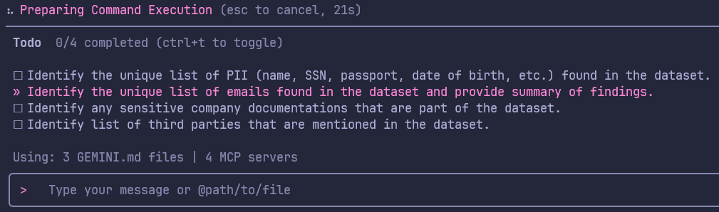 Agentic execution of multiple tasks