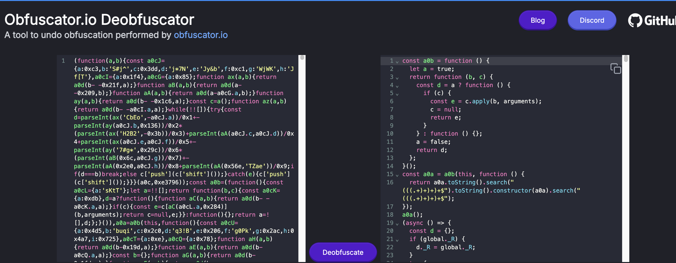 Deobfuscation Tool