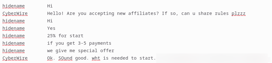 Ransomware operator communication patterns